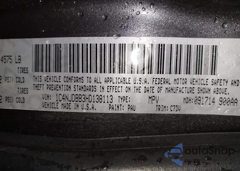 2017 Jeep Compass Sport 4X4 z USA, uszkodzony, nr VIN 1C4NJDBB3HD138113